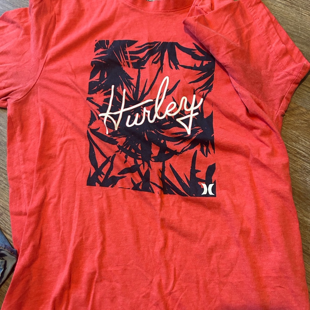 Hurley Vibrant Red Tee with Black Design